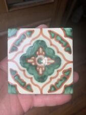 3 Vintage Mexican Tiles Architectural Salvage Hand Painted