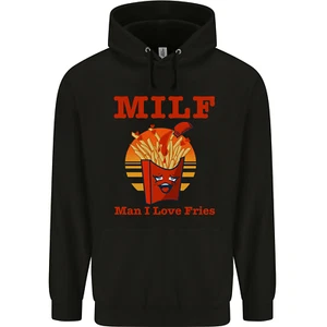 MILF Man I Love Fries Funny Food Childrens Kids Hoodie - Picture 1 of 3