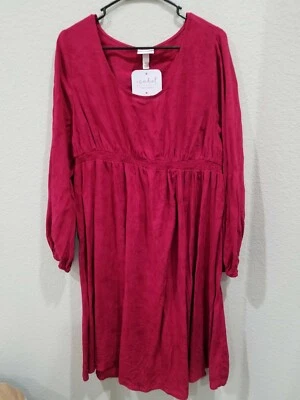 Vestido midi ISABEL MATERNITY rosa manga larga cintura elástica**rayón**talla XL**NUEVO CON ETIQUETAS Foto 1 de 2