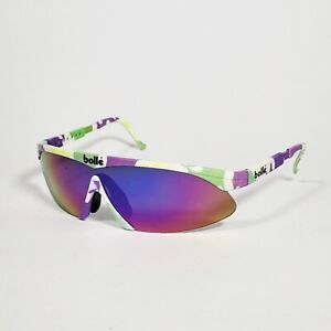 Bolle Microedge Sunglasses Vintage 80s Ski Sport Shield Wrap Style Unisex France
