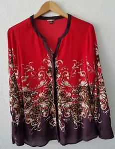 Dana Buchman Blouse Button-front Cardigan Tunic Light Polyester Size 10 - Picture 1 of 12