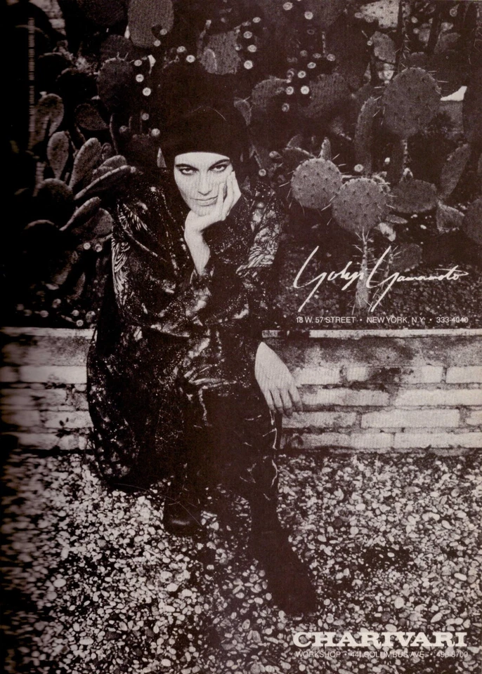 1985 Yohji Yamamoto Charivari Max Vadukul Black & White Vintage Print Ad 1980s - Image 1 of 1