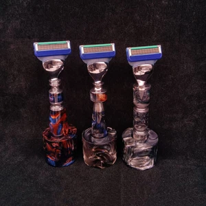 Custom made Resin Art Handle Razor Fit for Gillette Shaver Fusion 5 blades Gift - Picture 1 of 27