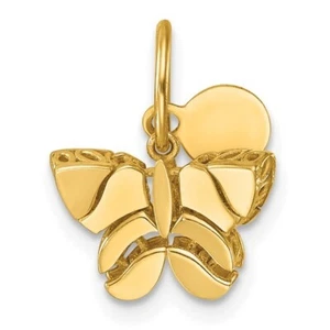 14K Gelbgold poliert beweglicher Schmetterling Anhänger - Bild 1 von 5