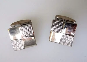 Gemelos de diseño cuadrado de acero inoxidable para hombre - Imagen 1 de 3