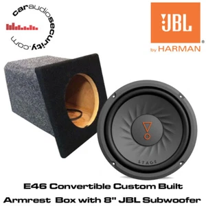 BMW E46 Convertible Personalizado Construido Apoyabrazos Caja de Bajos con Subwoofer JBL Coche 8" - Imagen 1 de 1