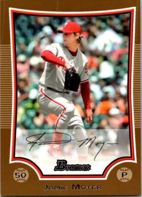 2009 Bowman #103 Jamie Moyer Gold baseball card 8LLL - Image 1 of 2