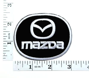 Embroidered Patch - Mazda - Black&Silver - NEW - Iron-on - Picture 1 of 1