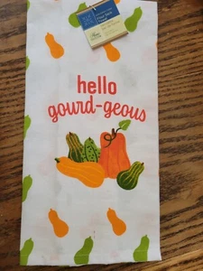NEW Tea Towel KITCHEN HAND DISH 100% Cotton Printed Hello Gourd-geous Not Terry - Picture 1 of 2