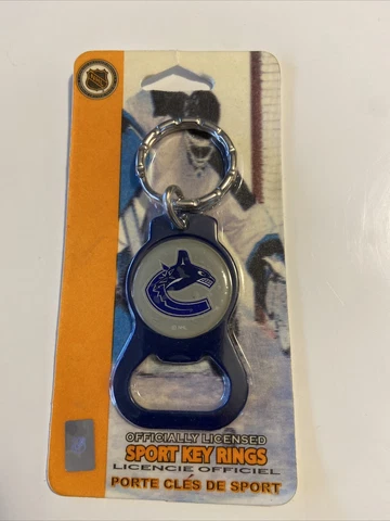 Sealed NHL Vancouver Canucks Sport Keychain Bottle Opener Key Ring 2003 Metal Cover