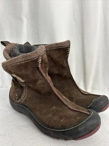 Privo By Clarks Boots Womens 5.5M Winter Ankle Button Flats 37699 Brown Leather - Picture 1 of 13
