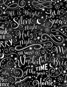 Christmas Fabric BTY, Silent Night Chalk Words, TTF C8465, Cotton, TheFabricEdge - Picture 1 of 2