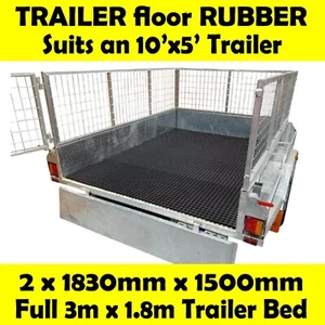 2x 1.5m Trailer Mat 3m Heavy Duty Vented Perforated Trailer Rubber 10x5 foot - Picture 1 of 13