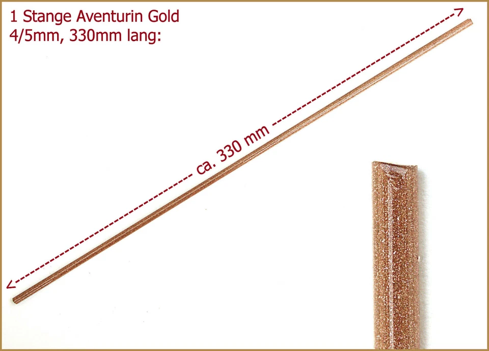 (5,61€/m) Goldenes Aventurin-Glas (4/5 mm, 33 cm lang) Effetre 916H