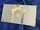 Chanel Silver Logo Stone Arch Gray Cardboard Place Card 4.75 in  H x 8.25 in W 