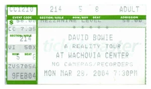 David Bowie Concert Ticket Stub March 29 2004 Philadelphia Pennsylvania - Picture 1 of 2
