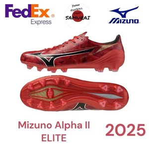 Mizuno Alpha 2 ELITE P1GA2562 Ruby Red x Black Soccer Cleat authentic - Picture 1 of 15