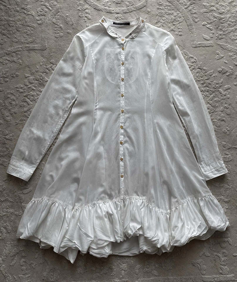 Marithe Francois Girbaud Ladies Avant Garde White Long Sleeve Dress Size M - Image 1 of 4