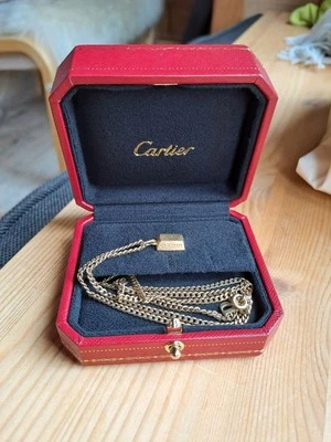 Original Cartier 1/8 oz Goldbarren 18k Gold  Charm Vintage von 1970 mit Kette - Bild 1 von 4