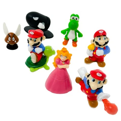 Mario Bros PVC Figuras Princesa Toadstool Melocotón Yoshi Goomba Bullet Bill Lote De Colección Foto 1 de 2
