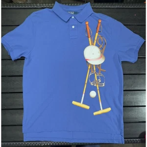 Vintage Ralph Lauren Polo Reithelm Mallet Graphic Print Gr. XL NEU - Bild 1 von 12