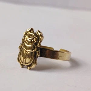 Vintage Ägyptischer Skarabäus Ring verstellbar-Antik Stil-Antik inspiriert Schmuck - Bild 1 von 8