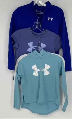 Under Armour Girls Multicolor Pullover Hoodie T-Shirt Jacket Size M Lot Of 3 - Image 1 of 4