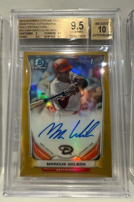 2014 Bowman Chrome MARCUS WILSON Refractor Auto GOLD /50 BGS 9.5 10 GEM-MINT - Image 1 of 2