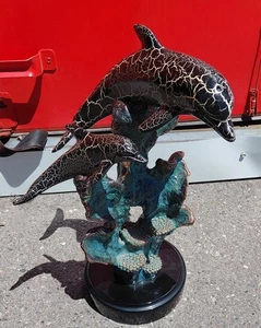 Signed Donjo 2000 Dolphin Sculpture 14/1950 18" Tall - Picture 1 of 6