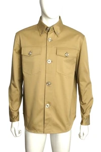 VERSACE - Camisa utilitaria de algodón caqui 2024 nueva con etiquetas, talla grande - Imagen 1 de 7