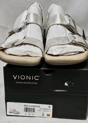 Vionic Reese Slingbacks Sandals Silver Women's Size 8 N Narrow. Summer Shoe NIB  - Image 1 of 4
