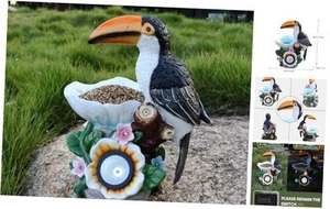 Outdoor Garden Solar Bird Statue - Bird Feeder and Bath Garden Decor for - Picture 1 of 8