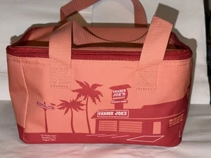 Trader Joe's Mini Insulated Tote Cooler Bag 1.5-Gal Pink Lunch Travel Beach - Picture 1 of 5