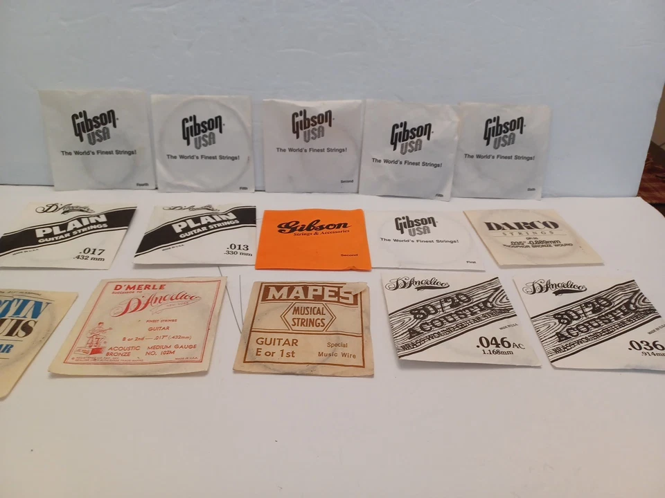 原声吉他弦 – GIBSON/D'ANGELICO/MARTIN/MAPES 15 件装全新 — 第 1/4 张图片