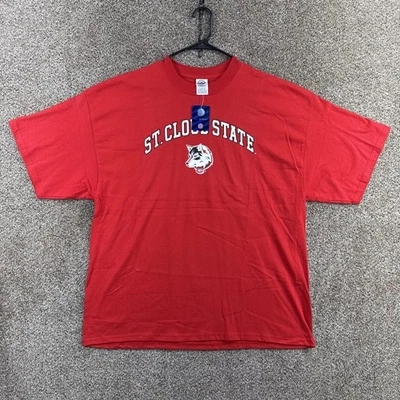 St. Camiseta Cloud State Talla 2XL Steve & Barry's University Ropa Deportiva Roja Foto 1 de 4