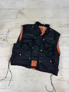 Vintage Schott Flyer Type Garment Vest 80s 90s Made In USA Men Size 2XL Black - Bild 1 von 17