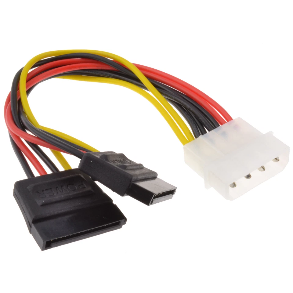 Molex 5.25-Inch to 2 X Serial ATA SATA Power Splitter Cable