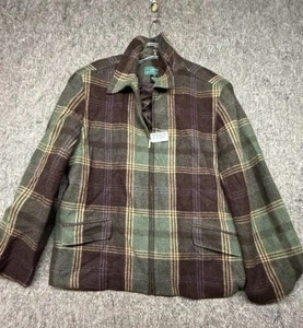 Lauren Ralph Lauren Women’s Jacket Wool Plaid Flannel Zip-up Size 16 - Picture 1 of 12