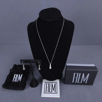 Juego de pendientes collar gota lágrima Robert Lee Morris plata de ley 925 colgante RLM Foto 1 de 4