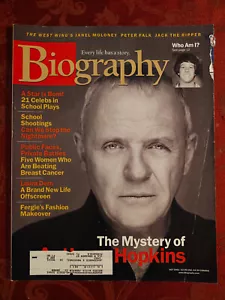BIOGRAPHY Magazine October 2001 Anthony Hopkins Laura Dern Janet Moloney - Picture 1 of 1