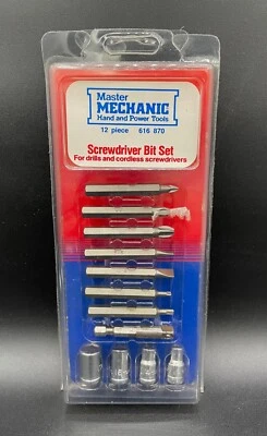 Vintage Master Mechanic Screwdriver Bit Set ~ 12 Pieces For Drills & Cordless - Image 1 of 4