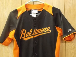 BALTIMORE ORIOLES MAJESTIC BUTTON UP!! YOUTH LARGE. NEW! ONLY ONE!! - Picture 1 of 3