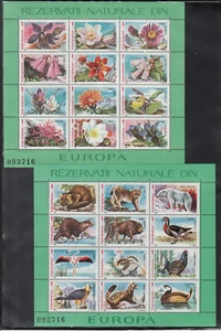 Rumania 1987 Protección de la naturaleza Europa CEPT / 2 Hojas en Miniatura **/MONTADAS - Imagen 1 de 1