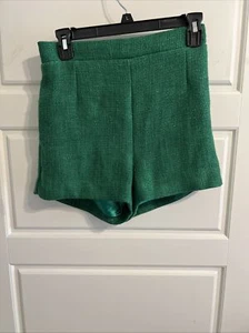 Central Park West Women's Shorts Tweed Green Lined Size Small - Picture 1 of 3