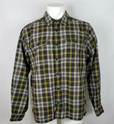 Camisa Eastern Mountain Sports Para Hombre Grande Gris Azul Amarillo Bolsillos LS BF Pesada  Foto 1 de 4