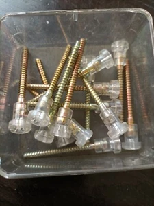 VITI PLASTICA FANALE BIANCHE 52 MM D'EPOCA CONFEZIONE DA 7 PZ - Foto 1 di 3