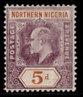 Northern Nigeria Edvii Sg24a, 5D Dull Purple & Chestnut, M Mint. Cat £38. Chalky
