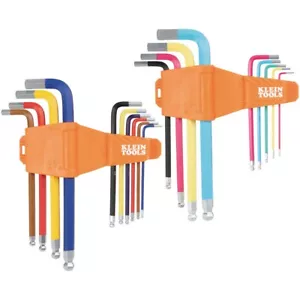 Klein Tools CBLS19 Powder Coated Long Ball End Hex Key Set SAE and Metric, 19PC - Picture 1 of 8