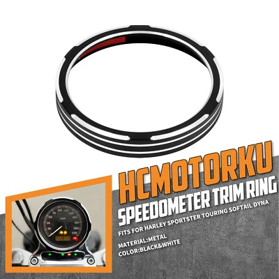 Annular Speedometer Gauge Bezel Accent Black Trim Ring For Harley Sportster Dyna - Image 1 of 4