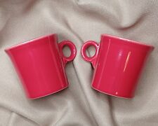 Fiesta Mugs Set Of 2 HLC Scarlet Red Coffee Tea Cups with Ring Handles